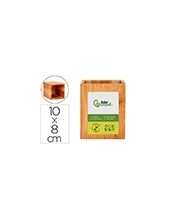 CUBILETE PORTALAPICES  BAMBU 100% NATURAL ECOUSE CUADRADO 80X80X100MM 2