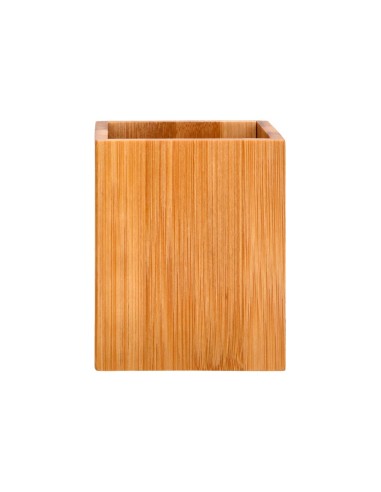 CUBILETE PORTALAPICES  BAMBU 100% NATURAL ECOUSE CUADRADO 80X80X100MM