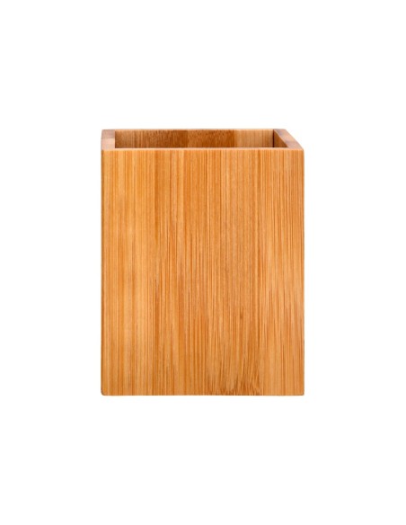 CUBILETE PORTALAPICES  BAMBU 100% NATURAL ECOUSE CUADRADO 80X80X100MM