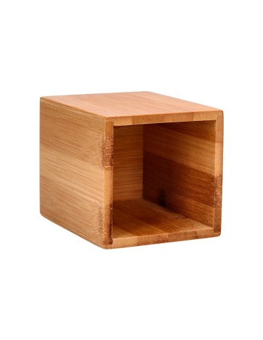CUBILETE PORTALAPICES  BAMBU 100% NATURAL ECOUSE CUADRADO 80X80X100MM