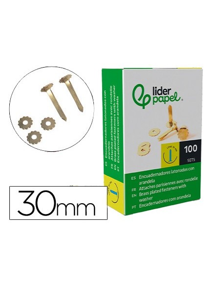 ENCUADERNADORES 30 MM C/ARANDELA LATONADOS CAJA 100
