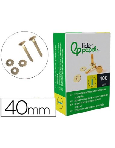 ENCUADERNADORES 40 MM C/ARANDELA LATONADOS CAJA 100