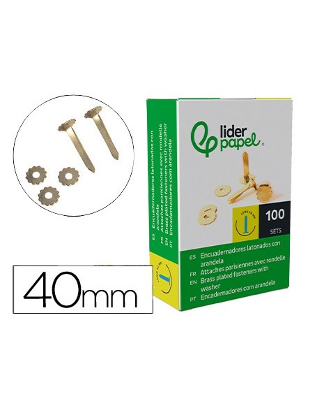 ENCUADERNADORES 40 MM C/ARANDELA LATONADOS CAJA 100