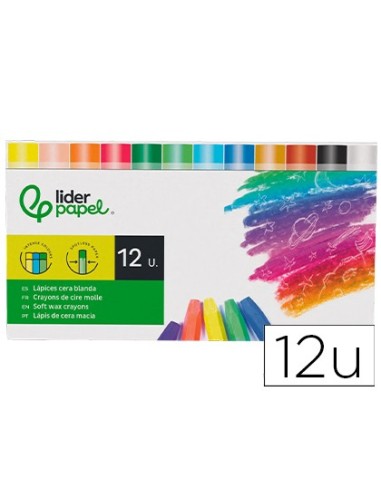 LAPICES CERA BLANDA LIDERPAPEL-CAJA 12 COL.