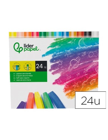 LAPICES CERA BLANDA LIDERPAPEL-CAJA 24 COL.