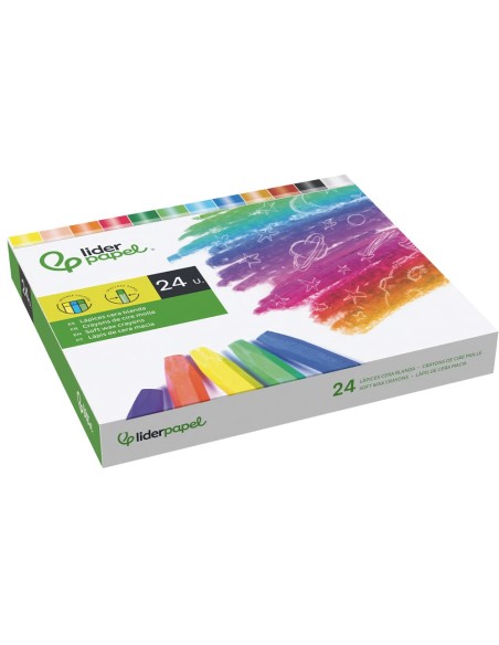LAPICES CERA BLANDA LIDERPAPEL-CAJA 24 COL.