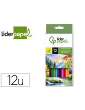 LAPICES DE COLORES ACUARELABLES LIDERPAPEL CAJA DE 12 COLORES LC09