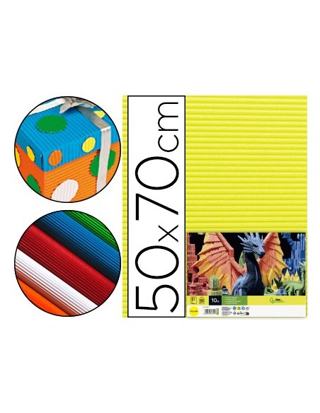 CARTON ONDULADO AMARILLO HOJA 50X70 CM 320 GR