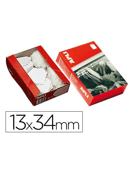 ETIQUETAS COLGANTES APLI 386 13X34MM 1000UD.