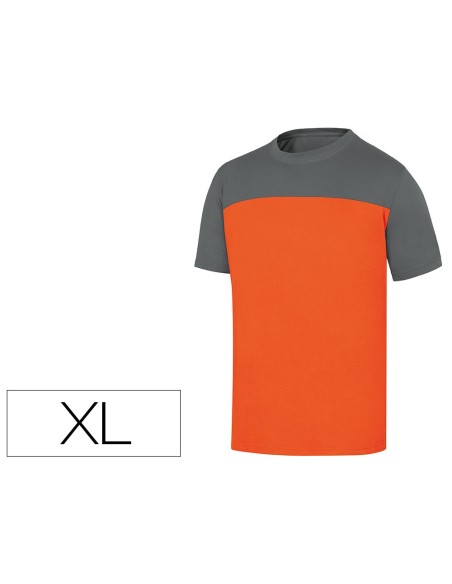 CAMISETA ALGODON DELTAPLUS COLOR GRIS NARANJA TALLA XL