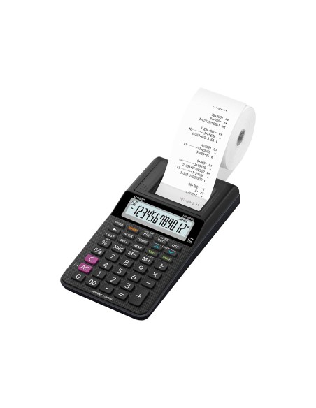 CALCULADORA CASIO IMPR PANT LC PAPEL 58MM HR-8RCE12D.AC/DC PILAS NG.