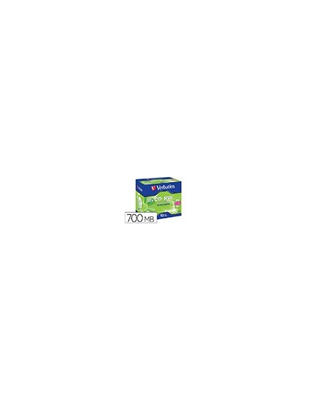 CD-RW VERBATIM SERL 700MB VELOCIDAD 12X 80 MIN PK.DE 10 UD.