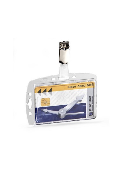 IDENTIFICADOR PINZA GIRATORIA DURABLE ACRILICO H.UÑERO PASES 54X85MM