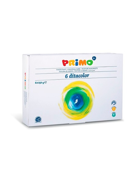 PINTURA DEDOS PRIMO 250 G CAJA 6 UD.SURT.