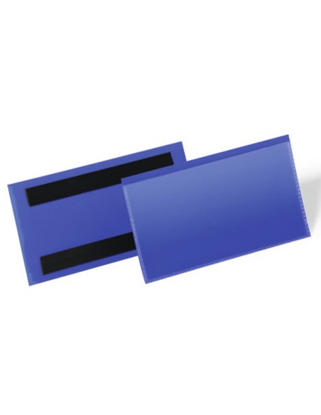 FUNDA DURABLE MAGNETICA 150X67MM.PLASTICO AZ.VENTANA TPTE.PACK 50 UD.