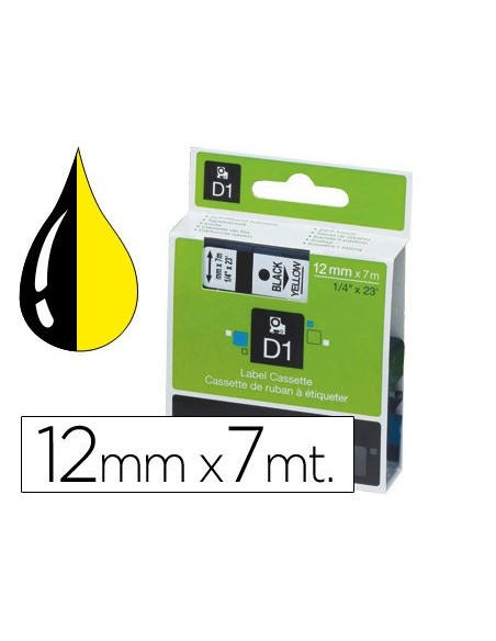 CINTA DYMO 45018 12MMX7MT NG./AM. D1