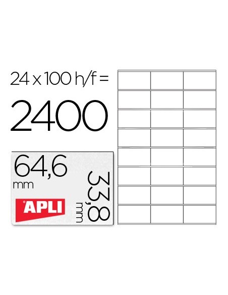 ETIQUETA ADH. APLI 1263 64,6X33,8MM 100H.