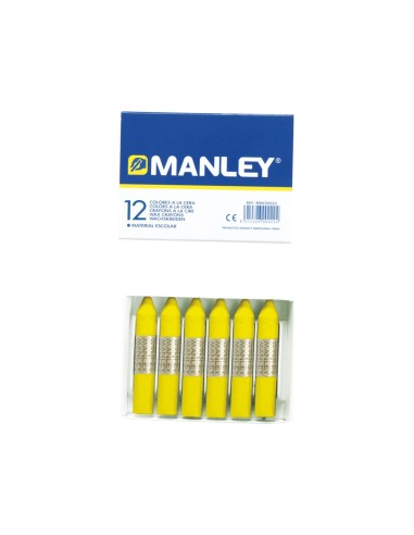 LAPICES CERA MANLEY UNICOLOR AMARILLO LIMON -CAJA DE 12 N.2