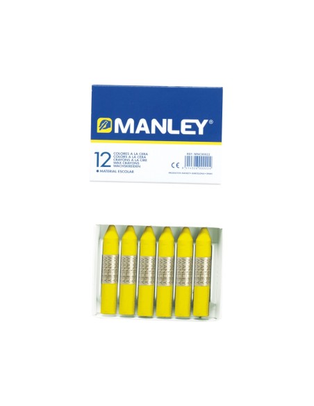 LAPICES CERA MANLEY UNICOLOR AMARILLO LIMON -CAJA DE 12 N.2