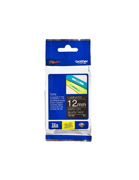 TZE-335 CINTA BROTHER NG./BL 12MMX8MT.