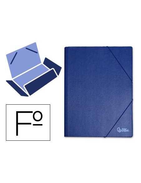 CARPETA GOMAS LIDERPAPEL FL PVC 3 SOLAPAS AZ.
