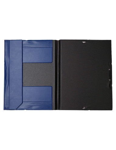 CARPETA GOMAS LIDERPAPEL FL PVC 3 SOLAPAS AZ.