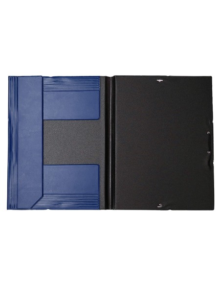 CARPETA GOMAS LIDERPAPEL FL PVC 3 SOLAPAS AZ.