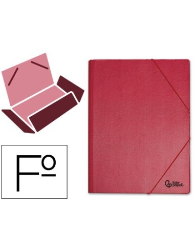CARPETA GOMAS LIDERPAPEL FL PVC 3 SOLAPAS BURDEOS