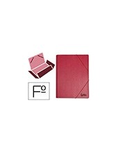 CARPETA GOMAS LIDERPAPEL FL PVC 3 SOLAPAS BURDEOS 2