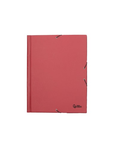 CARPETA GOMAS LIDERPAPEL FL PVC 3 SOLAPAS BURDEOS