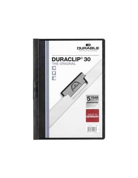 CARPETA DURACLIP DOSSIER PINZA LATERAL NEGRO CAP.30 H.