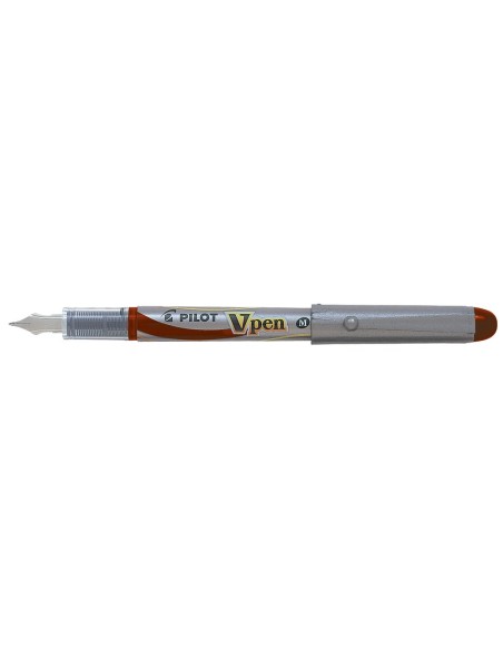 PLUMA PILOT V PEN SILVER DESECHABLE ROJO SVP-4WR