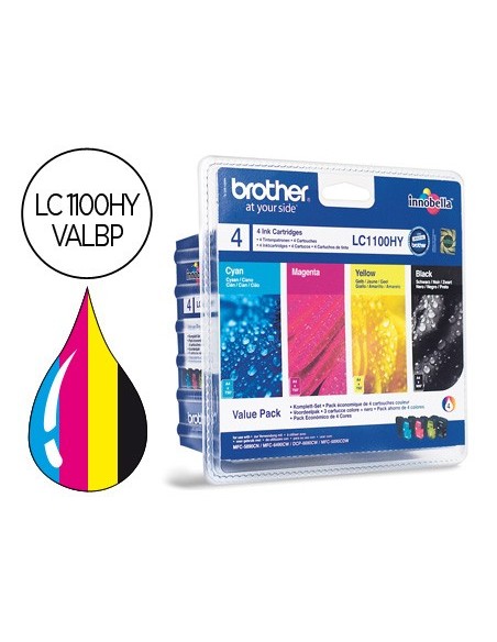 LC-1100HYVALBP CARTUCHO BROTHER RAINBOW PK. ALTA CAP. 900 PG.