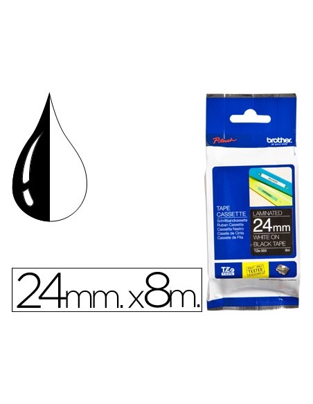 TZE-355 CINTA BROTHER NG./BL. 24MMX8MT.