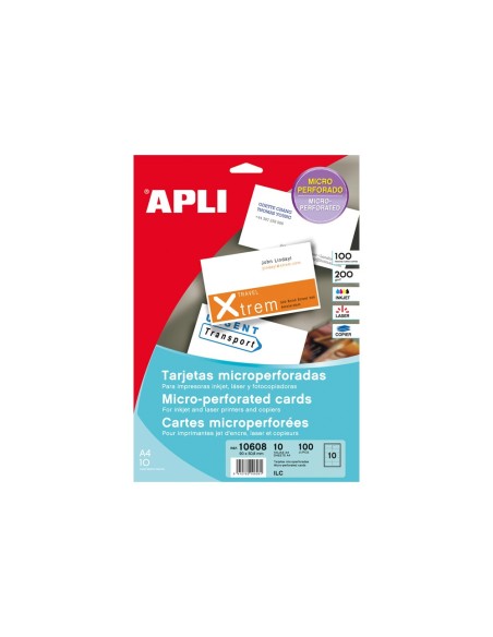 TARJETA VISITA APLI MICROPERFORADA 200 GRS ACABADO MATE 90X50,8 MMIMP