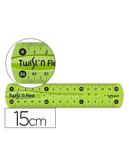 REGLA PLASTICO FLEXIBLE MAPED 15 CM COL.SURT.