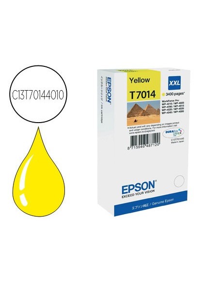 C13T70144010 CARTUCHO EPSON WP4000/WP4500 T7014 AM.XL 3400 PG.