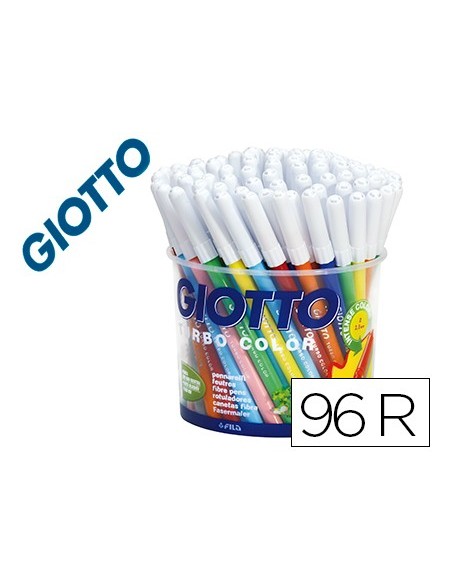 ROTULADOR GIOTTO TURBO 96UD.12 COL.X 8UD.LAVABLES PUNTA BLOQUEADA