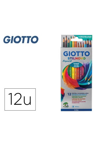 LAPICES DE COLORES GIOTTO STILNOVO ACUARELABLES CAJA DE 12 COLORES