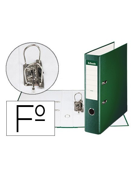 ARCHIVADOR PALANCA ESSELTE FL CARTON FORRADO PVC RADO LOMO 75MM VE.