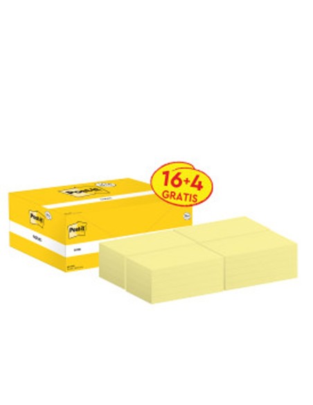 BLOC NOTAS ADH.QUITA PON POST-IT AM.76X127MM PK.PROMO 16+4 GRATIS
