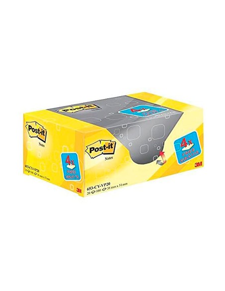 BLOC NOTAS ADH.QUITA PON POST-IT AM.76X127MM PK.PROMO 16+4 GRATIS