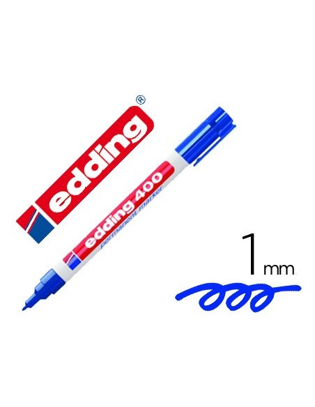 ROTULADOR EDDING MARCADOR PERMANENTE 400 AZUL PUNTA REDONDA 1 MM REC