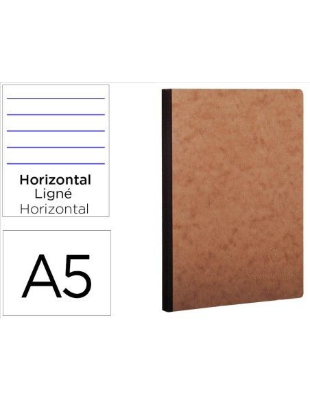 CUADERNO COSIDO AGE-BAG A5 T.CARTON HORIZONTAL 96H. 90GR. HAVANA
