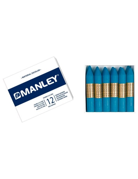 LAPICES CERA MANLEY UNICOLOR AZUL COBALTO Nº 20 CAJA 12