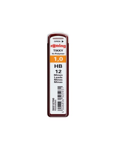 MINAS ROTRING GRAFITO 1MM HB  12 MINAS