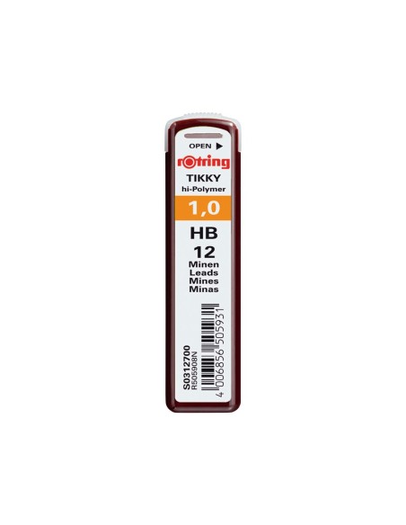 MINAS ROTRING GRAFITO 1MM HB  12 MINAS
