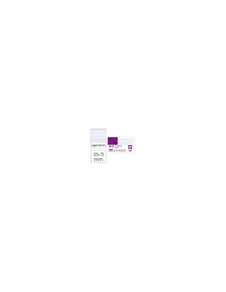 FICHA RAYADA N.2 75X125 MM PAQUETE 100