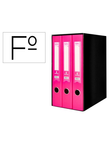 MODULO  3 ARCHIVADORES FL. 2AN.MECANISMO PALANCA 52MM ROSA