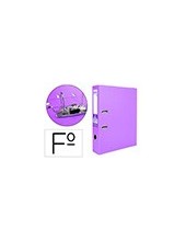 ARCHIVADOR PALANCA LIDERPAPEL FL FORRADO PVC RADO LOMO 75MM LILA 2